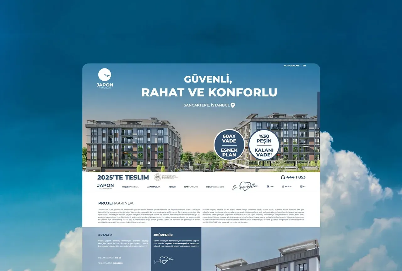 Japanese Housing – Houses with Earthquake Isolators - Sancaktepe, Istanbul